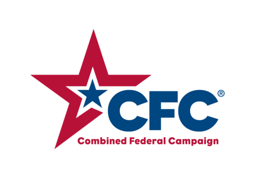 Blue star outlined in white then red; CFC in blue letters and Combined Federal Campaign in red letters