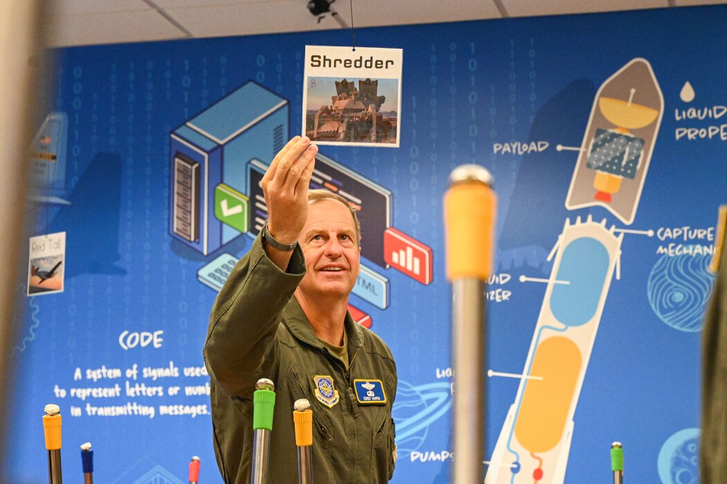 man in uniform visits STARBASE