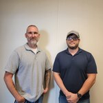 IMAGE: Naval Surface Warfare Center Dahlgren Division employees Farest Davis, left, and Joshua Fluck, who support the Integrated Combat Systems Department and were members of the AEGIS Modernization Team-Norfolk, were selected as recipients of the Fiscal 2023 Third Quarter Program Executive Office Integrated Warfare Systems Excellence Awards. Not pictured are William Higginbotham and Matthew Ward.