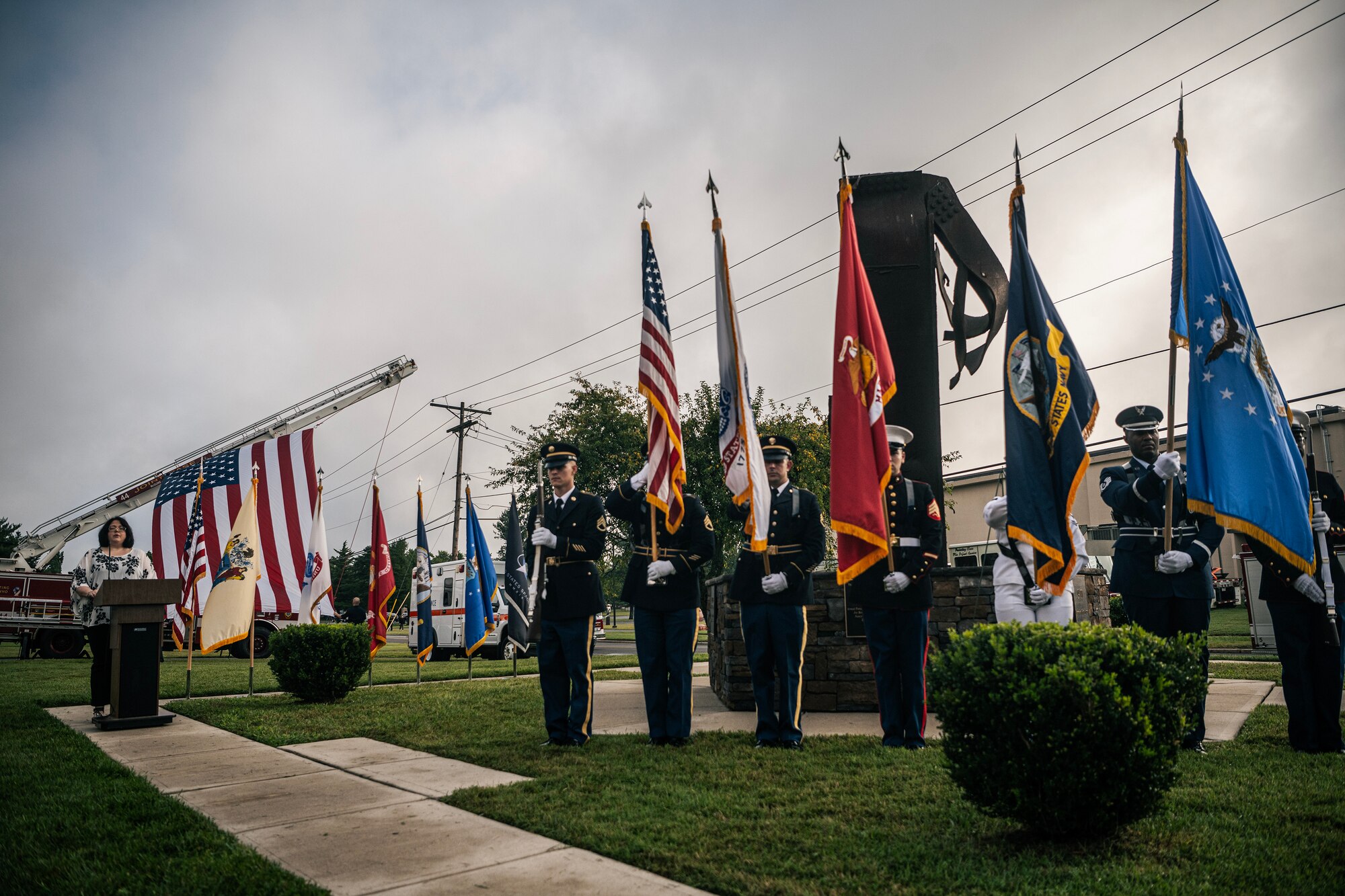 A photograph of a 9/11 memorial ceremony on JB MDL.