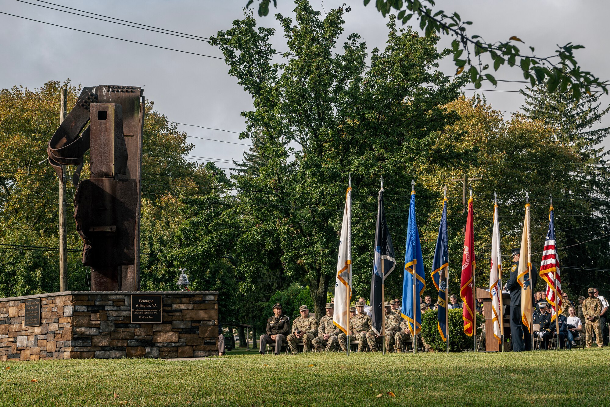 A photograph of a 9/11 memorial ceremony on JB MDL.