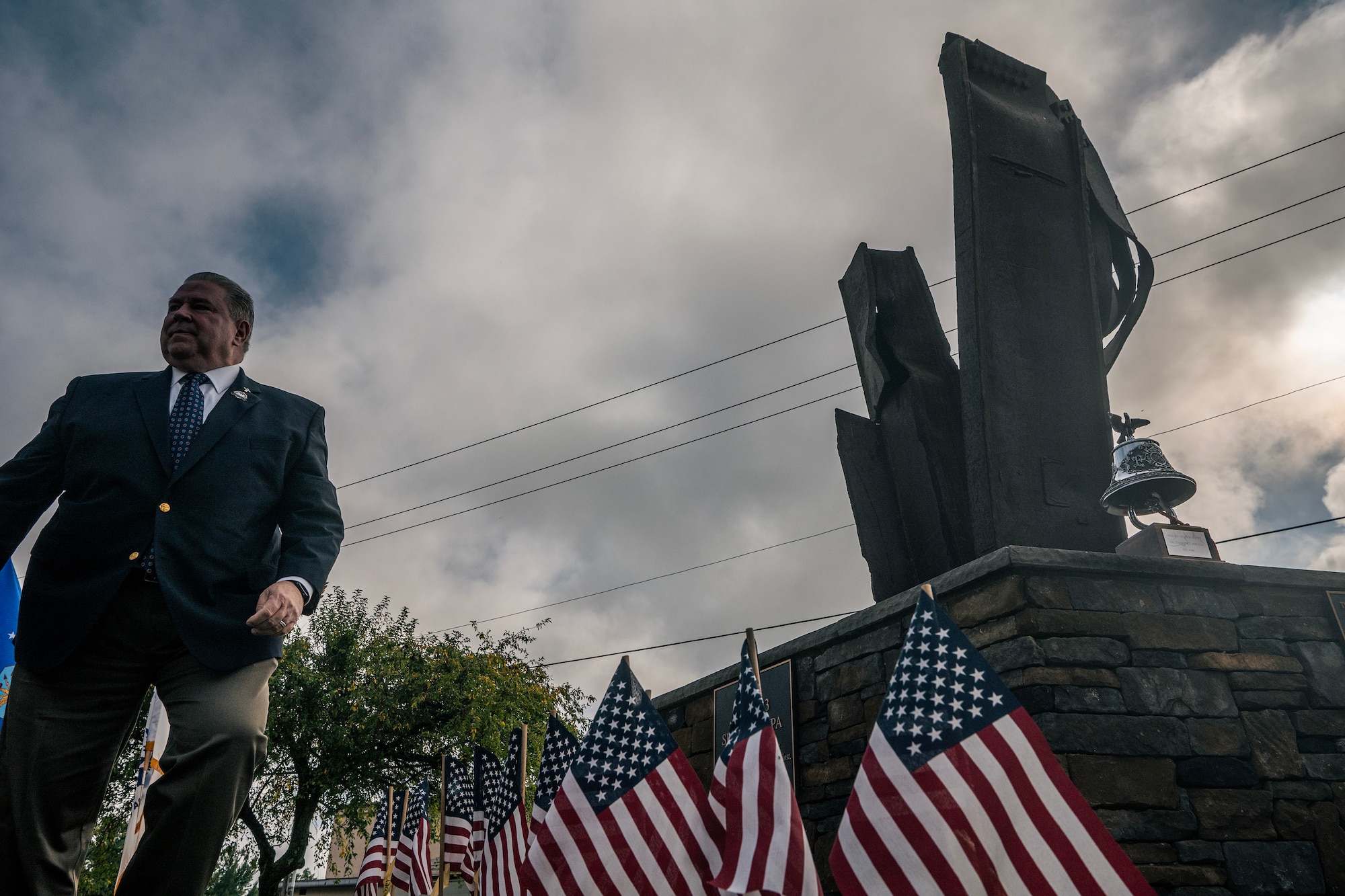 A photograph of a 9/11 memorial ceremony on JB MDL.