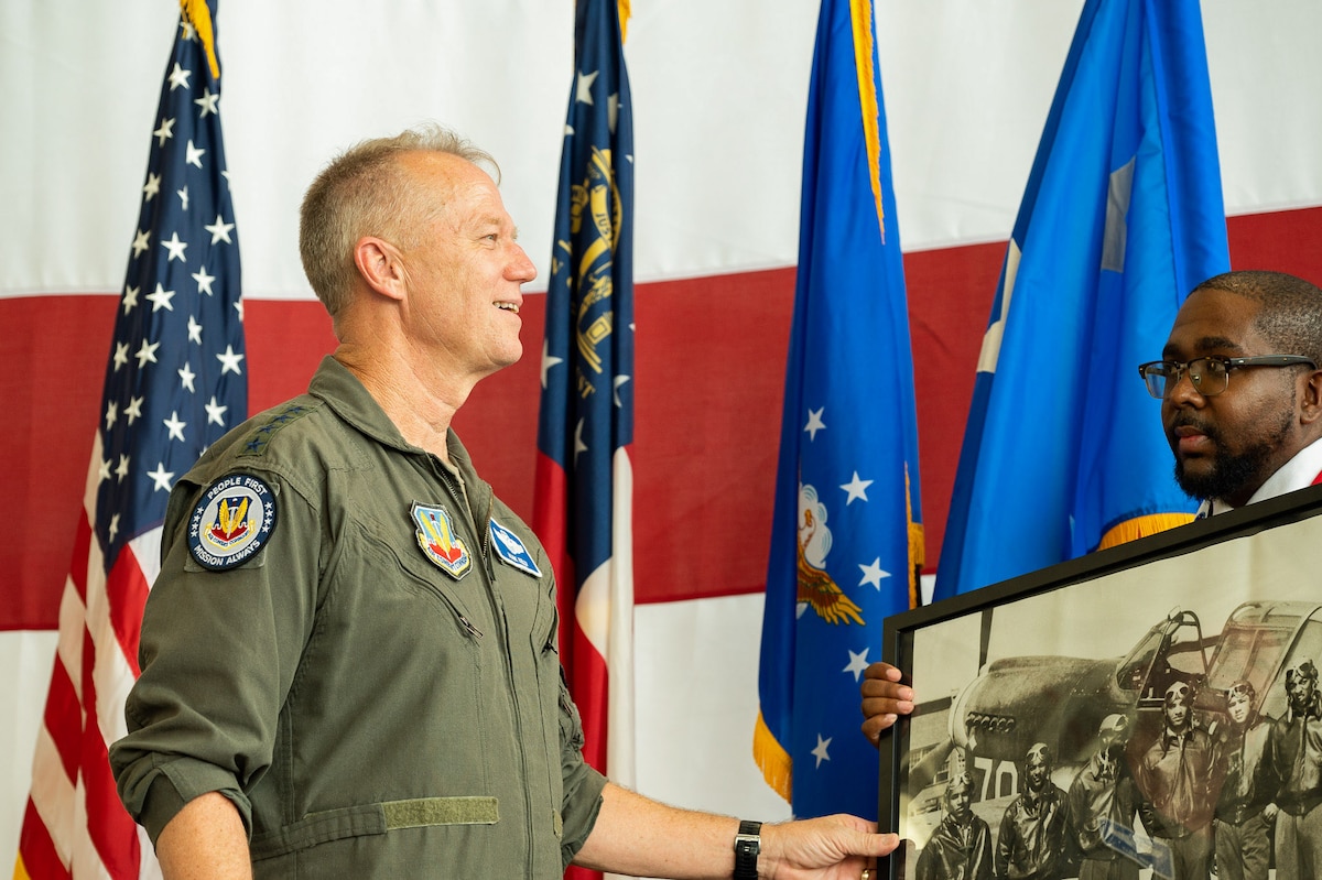 Gen Mark Kelly, commander Air Combat Command at William Tell 2023 ceremony dinner.