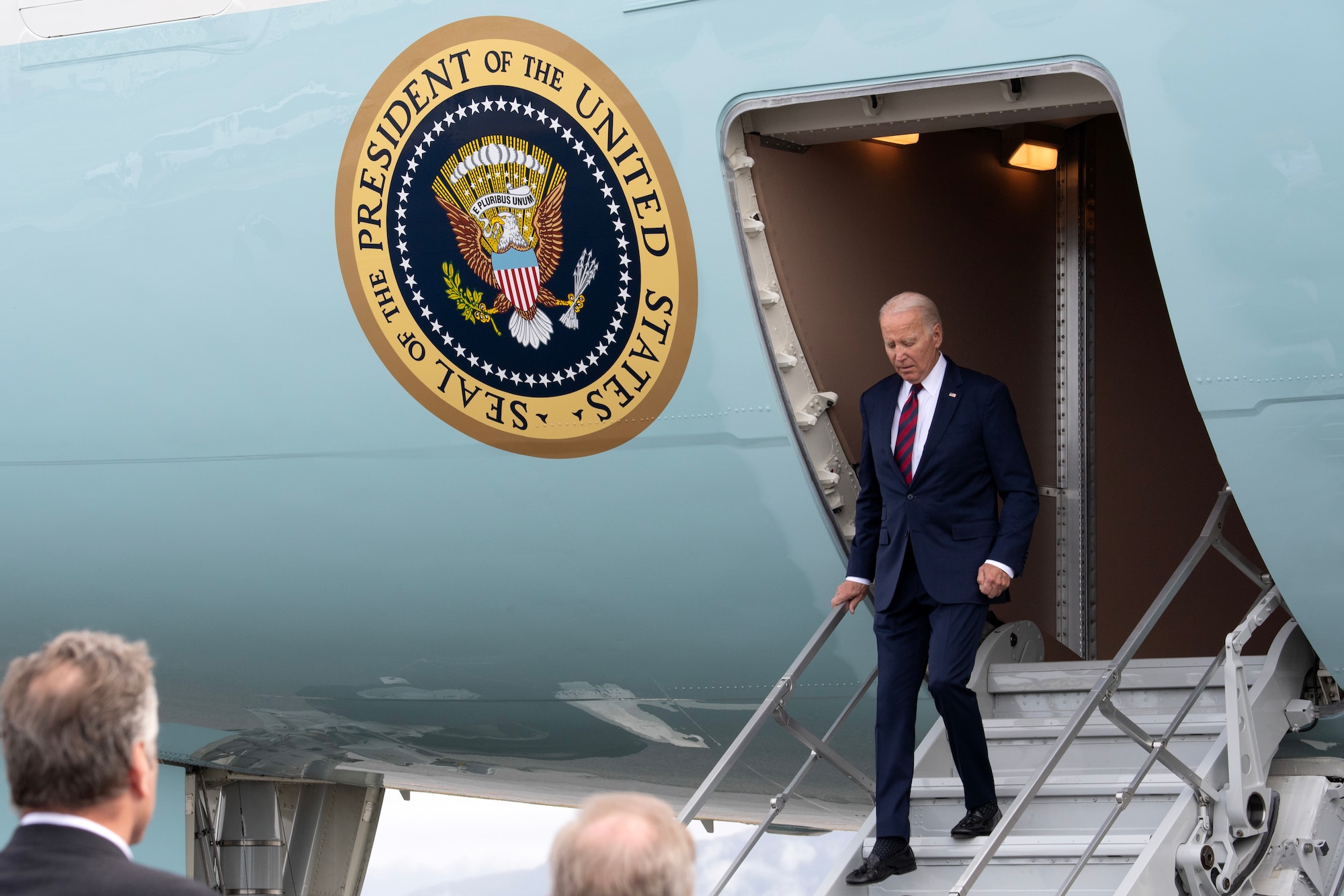 U.S. President Joe Biden speaks to more than 1,000 service members to commemorate the 22nd anniversary of the terrorist attacks of 9/11 during a remembrance ceremony at Joint Base Elmendorf-Richardson, Alaska, Sept. 11, 2023