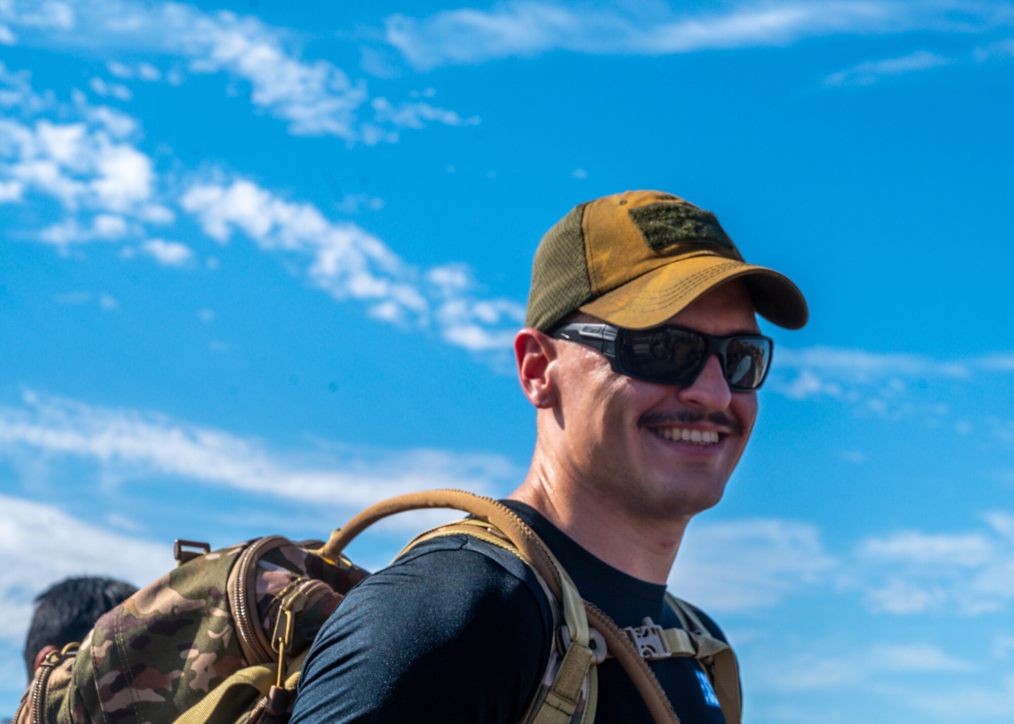 Airman 1st Class Corey Trock, 56th Civil Engineer Squadron explosive ordnance disposal participates in the CES 9/11 Commemorative Ruck Sept. 11, 2023, at Luke Air Force Base, Arizona.