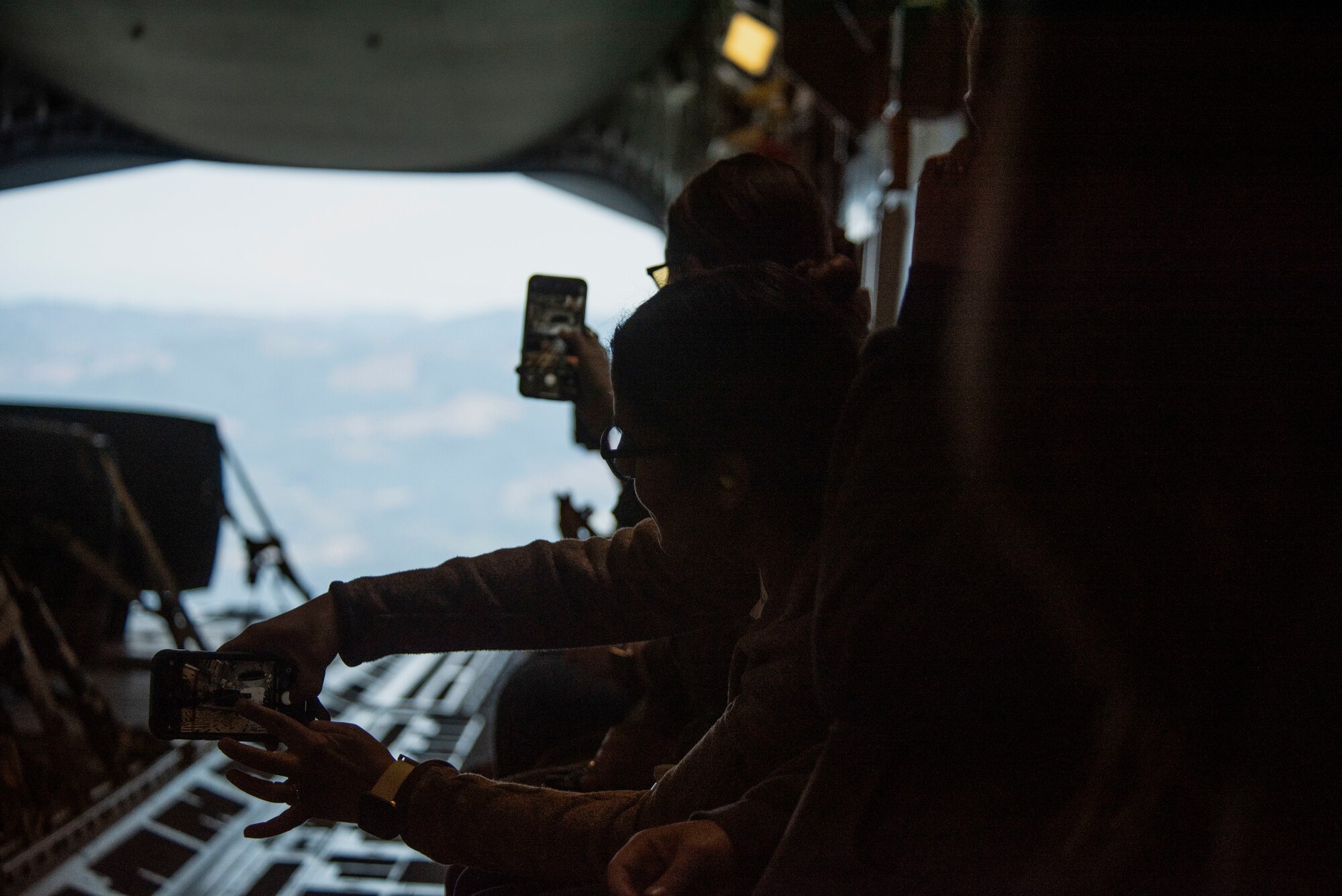 Spouses day provided a unique opportunity for service members’ spouses to receive a mission brief and participate in a flight on a C-17 Globemaster III. (U.S. Air Force photos by Airman 1st Class Kylee Tyus)