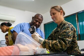 U.S. Navy trains doctors in Micronesia.