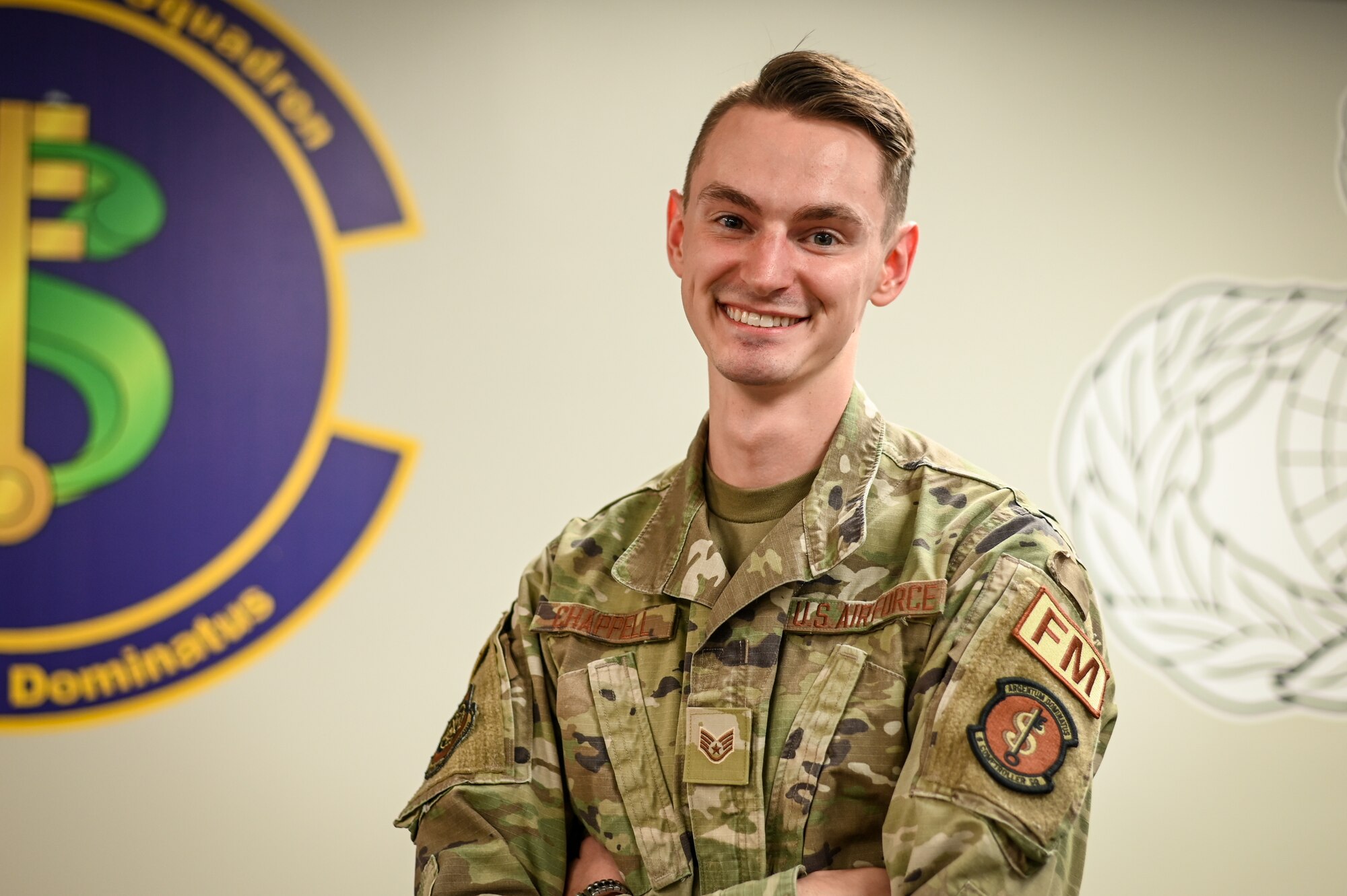 U.S. Air Force Staff Sgt. Bryan Chappell, 6th Comptroller Squadron financial operations supervisor, pauses for a photo at MacDill Air Force Base, Florida, Sept. 8, 2023.