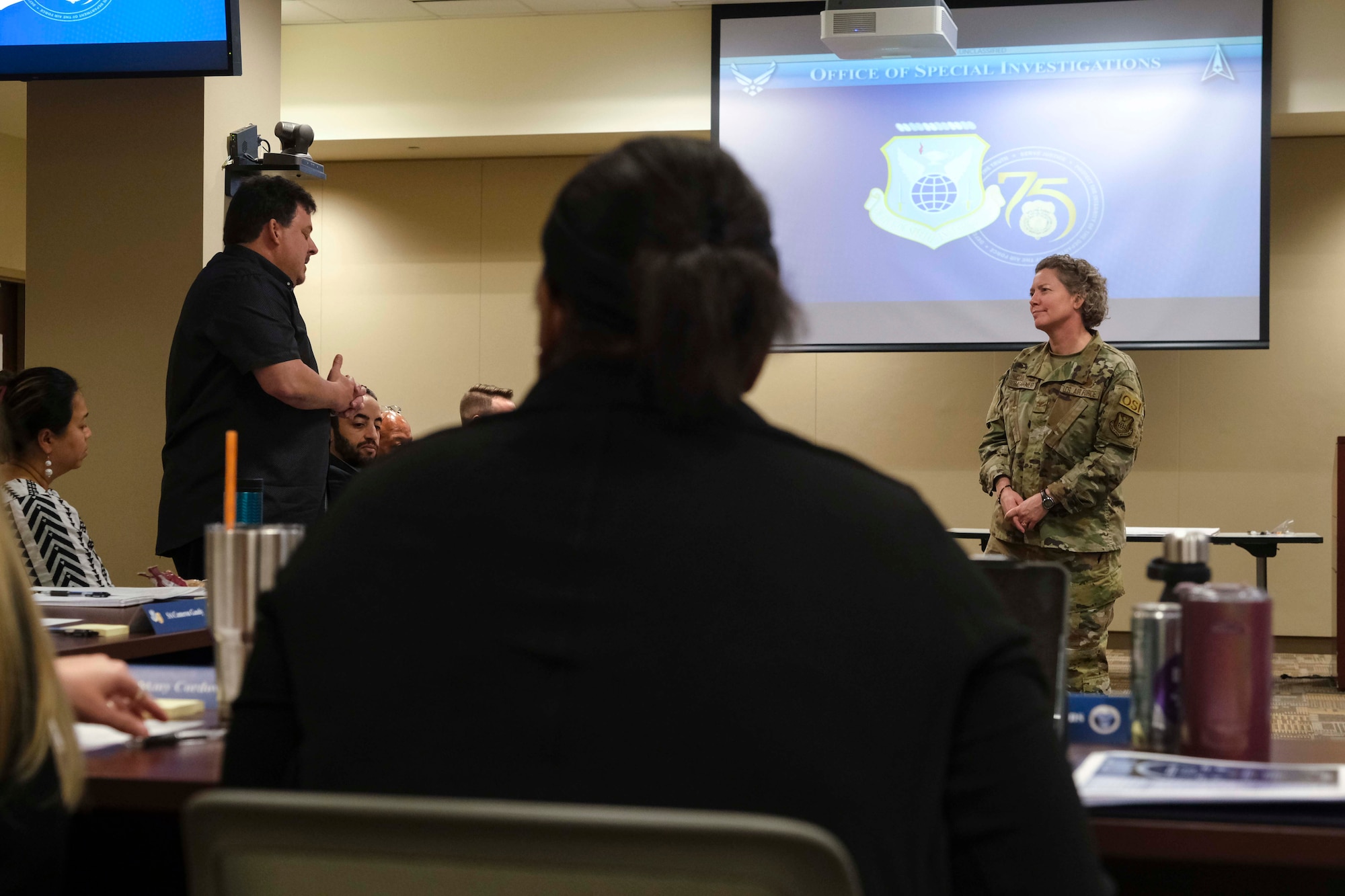 Col. Amy Bumgarner, OSI's commander, attends a Diversity + Inclusion Council roundtable in Quantico, Virginia, focusing on advancing diversity, equity, inclusion, and accessibility (DEIA) within the organization, from Aug. 7-10, 2023.