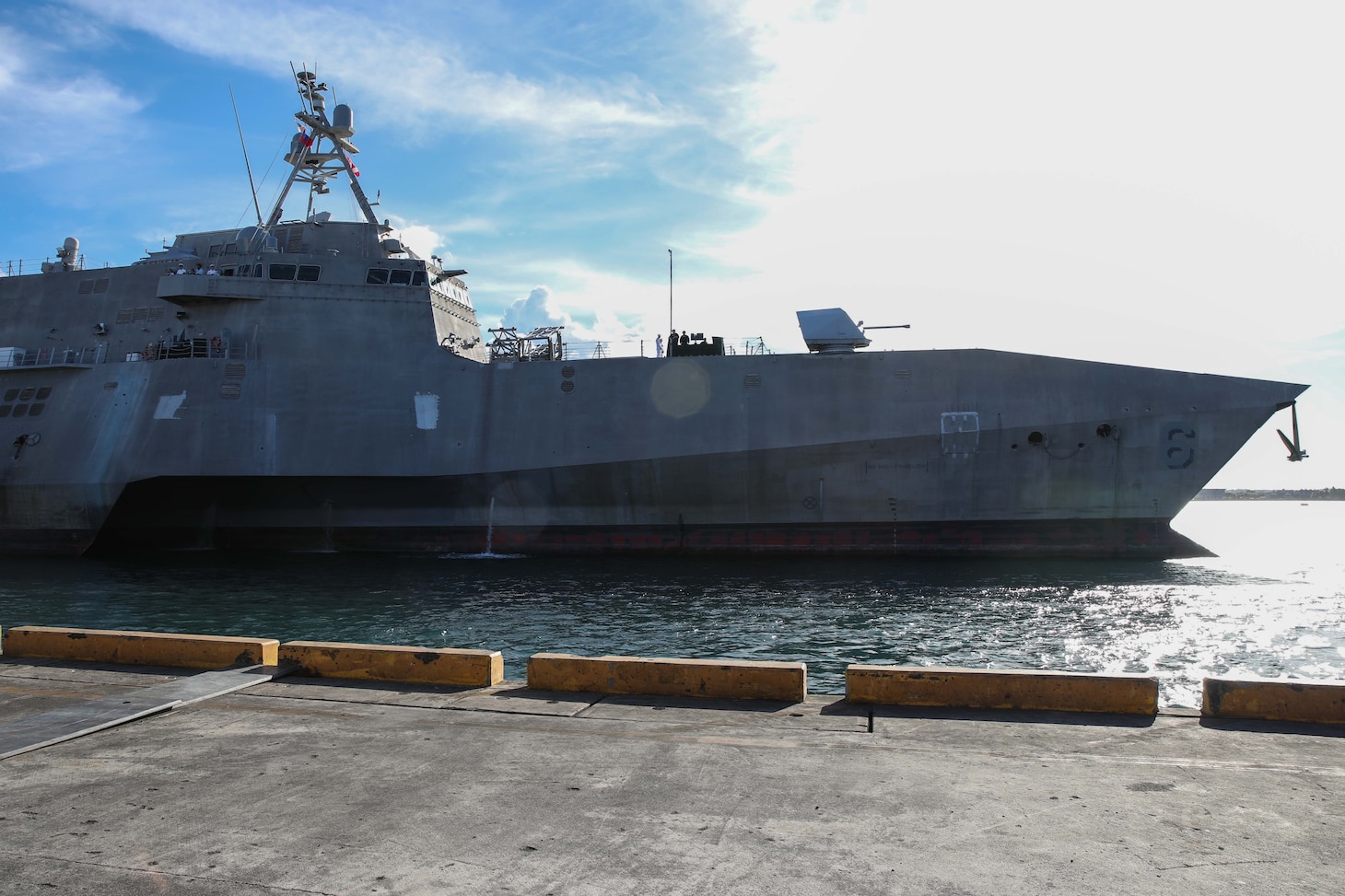 The Independence-variant littoral combat ship USS Jackson (LCS 6) arrives in Apia, Samoa, for Pacific Partnership 2023, Sept. 13.