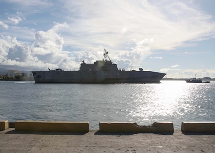 USS Jackson (LCS 6) arrives in Apia, Samoa.