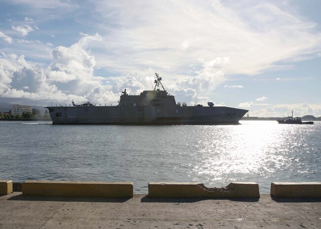 USS Jackson (LCS 6) arrives in Apia, Samoa.