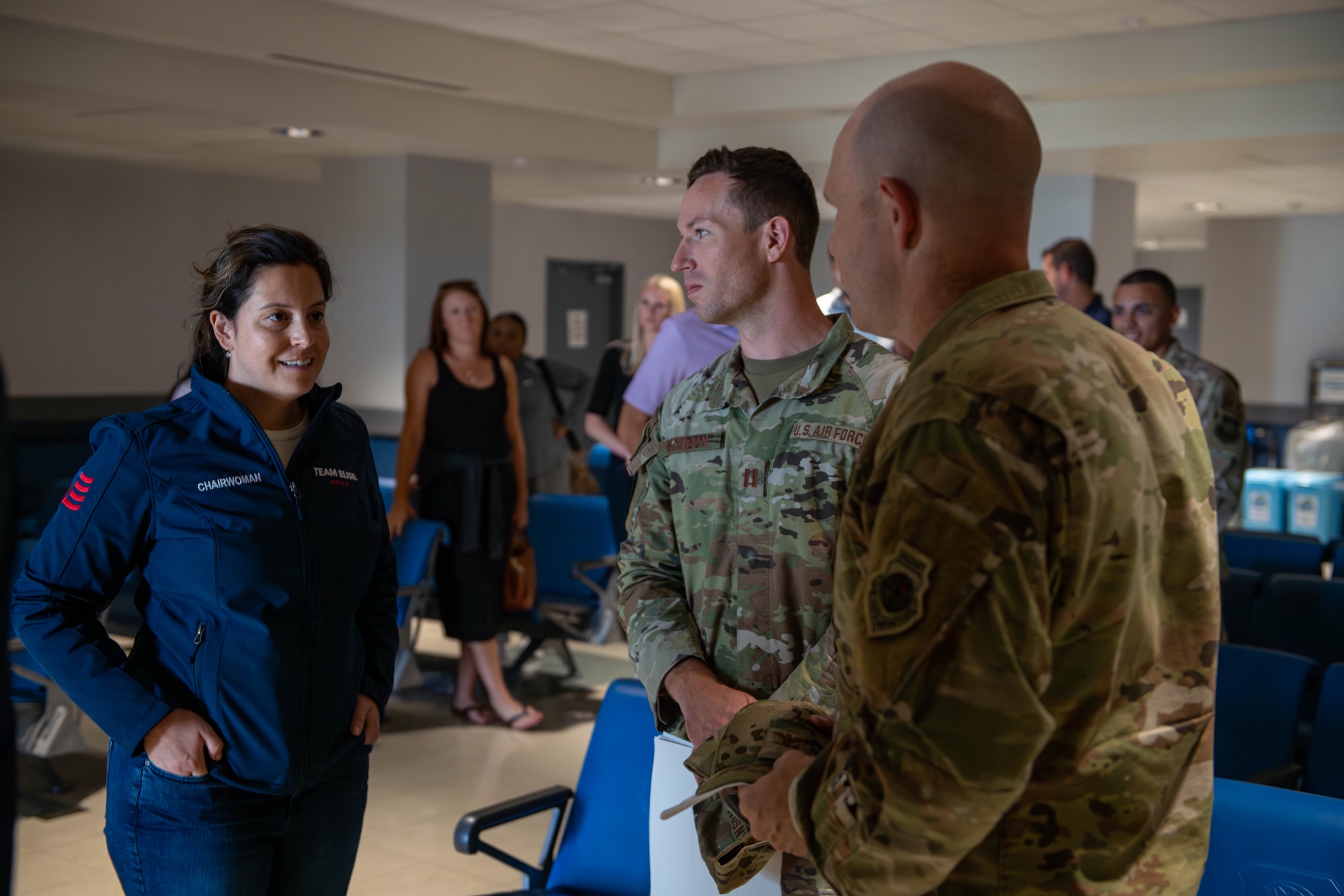 Col. Evans greeting Congresswoman Elise Stefanik
