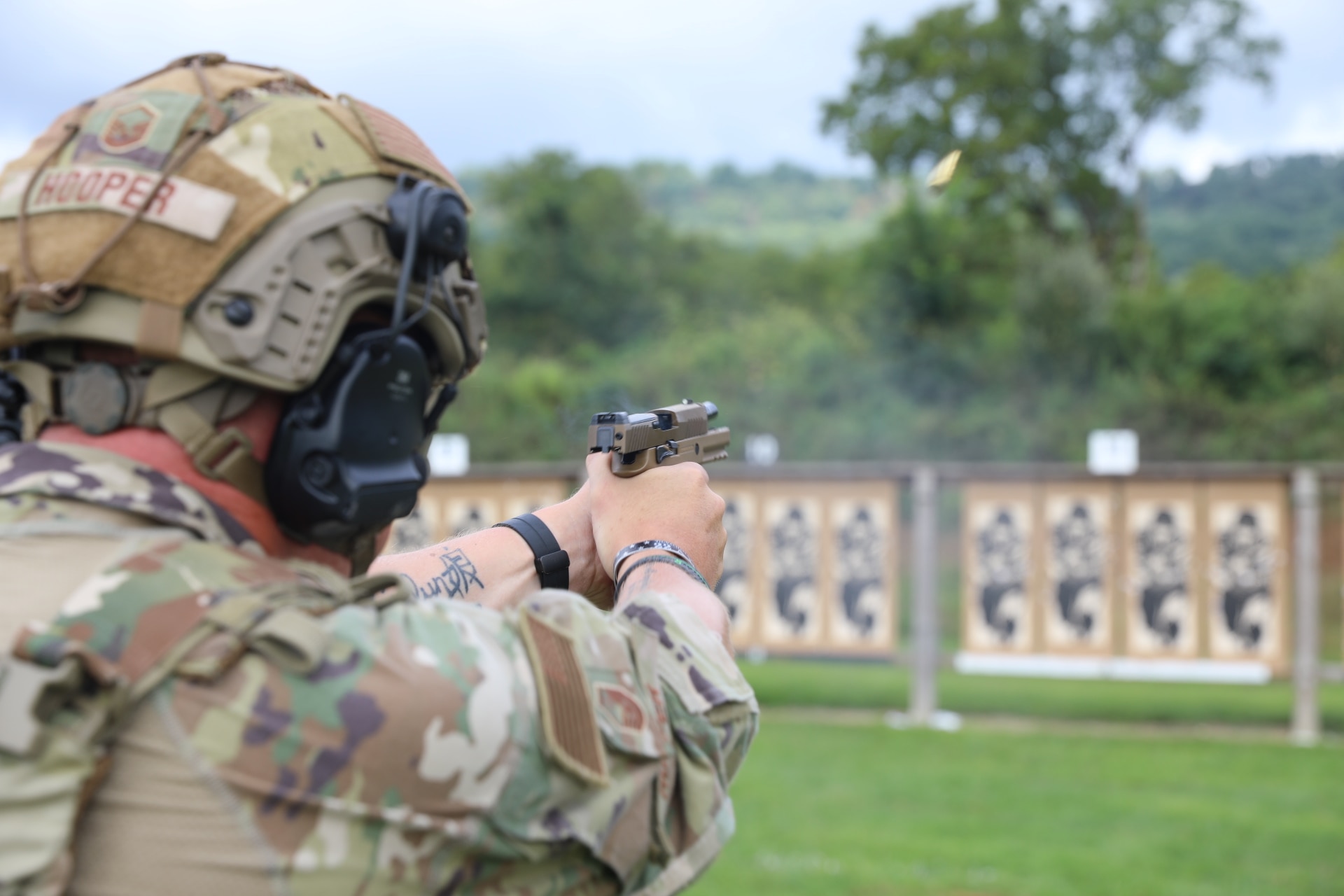 U.S. Soldiers and Airmen, assigned to the Pennsylvania, New Jersey, Delaware, Maryland, West Virginia, Virginia and the District of Columbia National Guards, participate in the Marksmanship Advisory Council’s Region II Marksmanship Sustainment Exercise at Fort Indiantown Gap, Aug. 25, 2023.