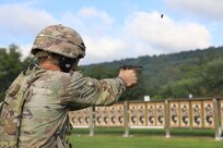U.S. Soldiers and Airmen, assigned to the Pennsylvania, New Jersey, Delaware, Maryland, West Virginia, Virginia and the District of Columbia National Guards, participate in the Marksmanship Advisory Council’s Region II Marksmanship Sustainment Exercise at Fort Indiantown Gap, Aug. 25, 2023.