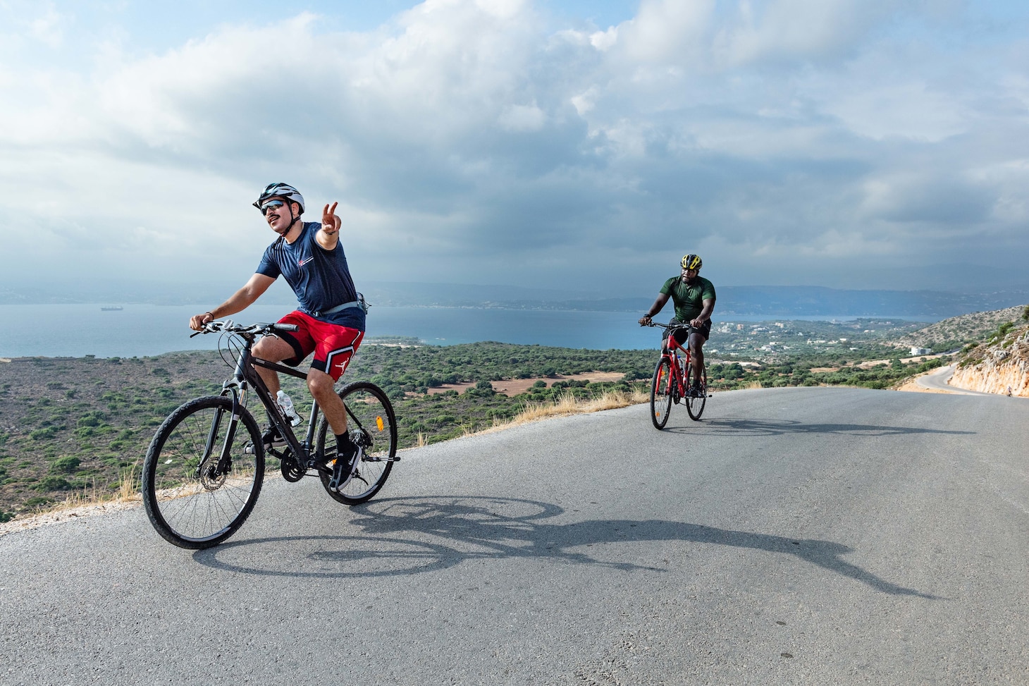 Competitors affiliated with Navy Support Activity Souda Bay, NATO and Hellenic armed forces take part in a 38.5-kilometer cycle as part of the 20th Eco-Challenge event hosted by NSA Souda Bay and organized and executed by the Morale, Welfare and Recreation team on Sept. 9, 2023.