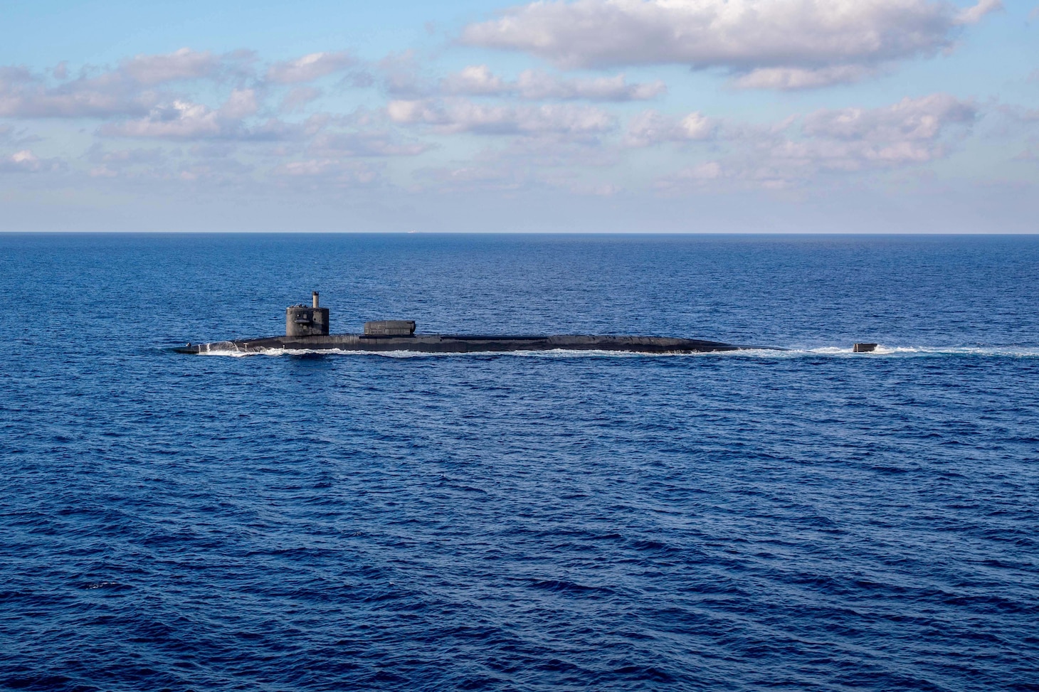 221104-N-TC847-1145 IONIAN SEA (Nov. 4, 2022) The Ohio-class guided-missile submarine USS Florida (SSGN 728) transits the Ionian Sea, Nov. 4, 2022. The George H.W. Bush Carrier Strike Group is on a scheduled deployment in the U.S. Naval Forces Europe area of operations, employed by U.S. Sixth Fleet to defend U.S., allied, and partner interests. (U.S. Navy photo by Mass Communication Specialist 2nd Class Christine Montgomery)