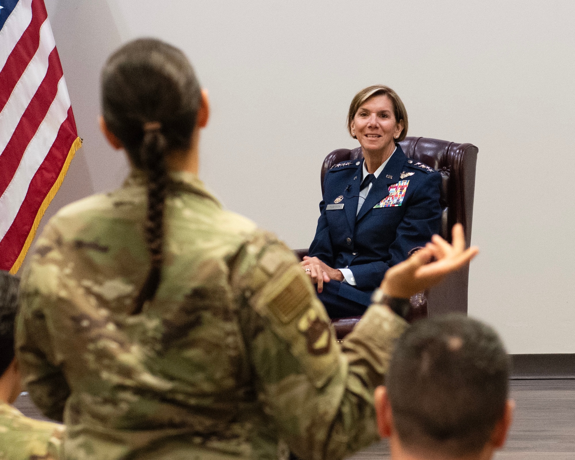 General (Ret) Lori Robison at the 147th Attack Wing