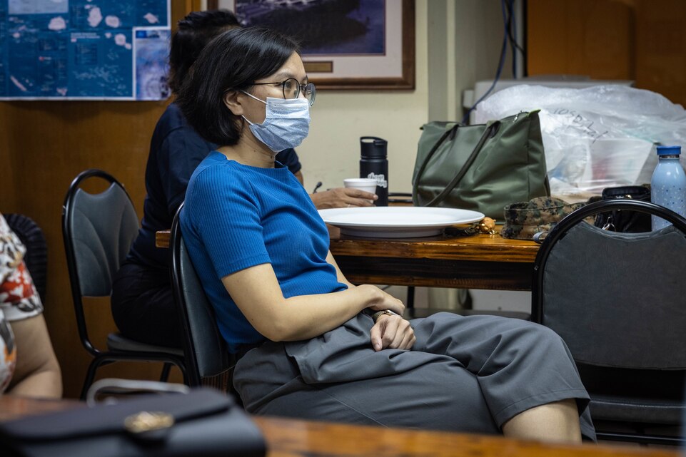 Dr. Darlene Belonio, an Internal Medicine Physician at Belau National Hospital, participates in point of care ultrasound training at Belau National Hospital on Koror, Republic of Palau, Sept. 8, 2023. The United States and the Republic of Palau continue to enhance interoperability by providing regional security, real-world training and community relations projects while forward deployed in the Indo-Pacific area of responsibilities during MCED – Palau 23.2. (U.S. Marine Corps photo by SSgt. David Bickel)