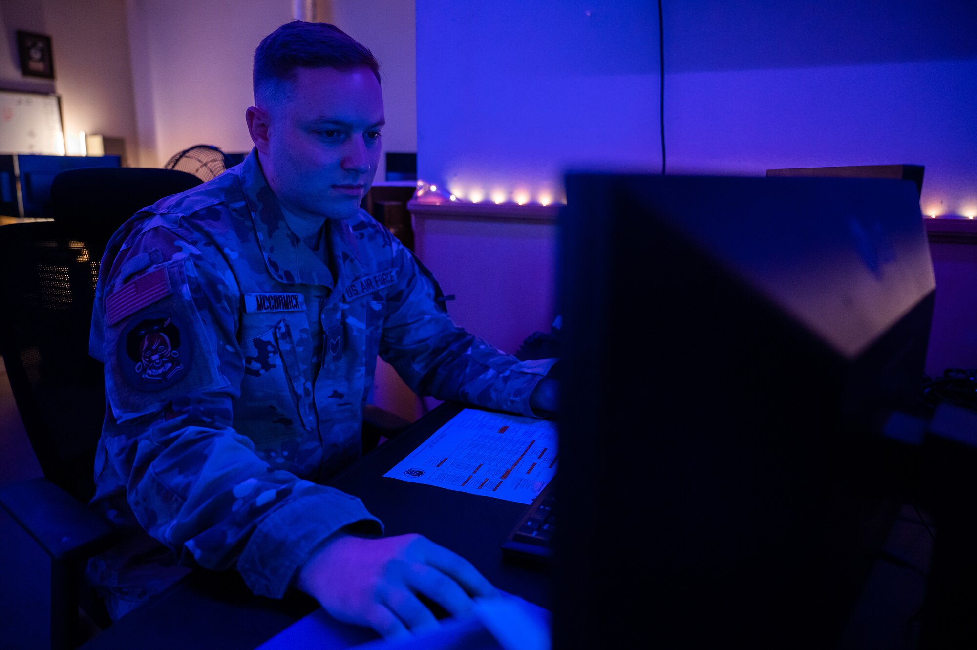 Staff Sgt. Mitchell McCormick conducts mission operations at Kunsan Air Base.