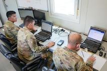Joint Task Force-Red Hill (JTF-RH) Access Control Point (ACP) team members ensure accountability of personnel at the Red Hill Bulk Fuel Storage Facility on Joint Base Pearl Harbor-Hickam, Hawaii, Sept. 11, 2023.