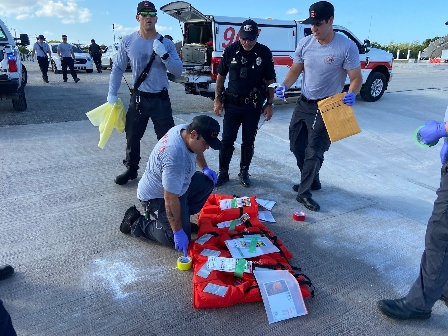 Members of agencies forming the Florida Keys Area Maritime Security Committee completed a full-scale security exercise in the Port of Key West, Thursday.    


The exercise focused on a simulated a mass rescue operation in coordination with a local passenger ferry.  


During the exercise, agency members practiced rescue and recovery of people in the water, transport, and care of those who were critically injured, accounting for all brought ashore, verifying security increases at local waterfront facilities, and crisis communications.