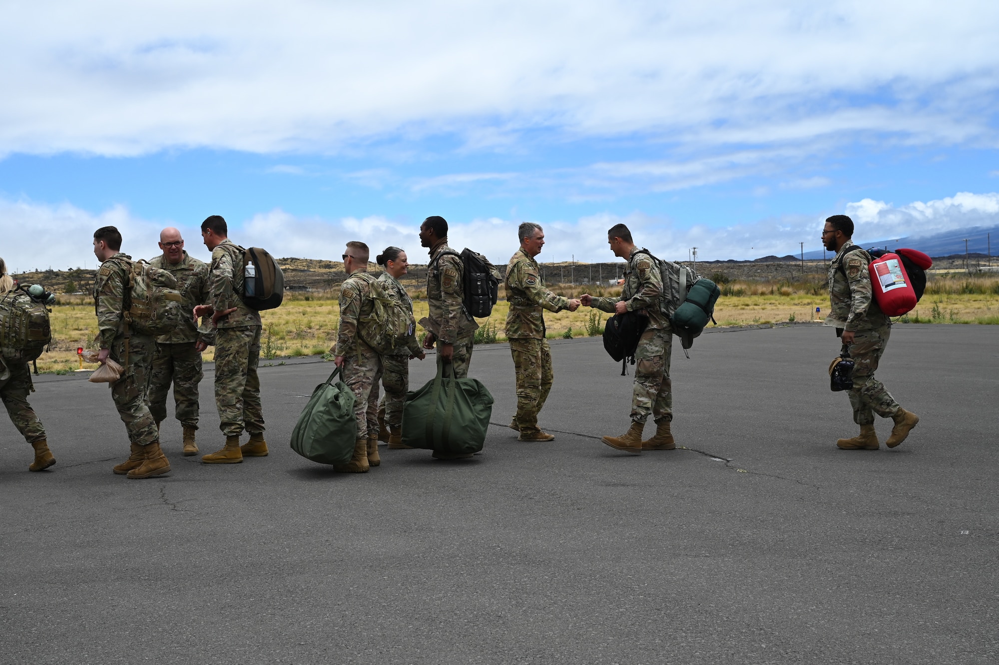 C-17 Globemaster from the 911th Airlift Wing landed at the Bradshaw Army Air Field dropping off cargo and passengers for the Rally in the Pacific exercise.