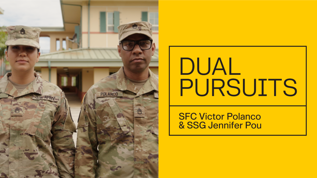 SFC Victor Polanco and SSG Jennifer Pou, husband and wife, share their unique story being in the Army Reserve together. From supporting their community amidst hurricanes, Soldiers, and their family, Victor and Jennifer strive to be all they can be together.