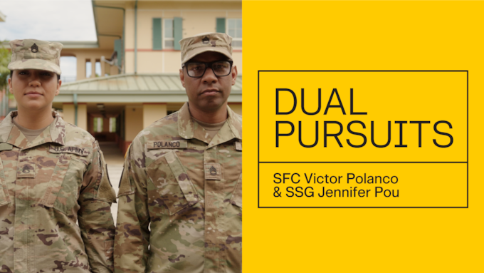 SFC Victor Polanco and SSG Jennifer Pou, husband and wife, share their unique story being in the Army Reserve together. From supporting their community amidst hurricanes, Soldiers, and their family, Victor and Jennifer strive to be all they can be together.