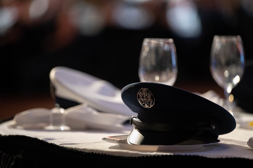 A table for the U.S. military prisoners of war and those missing in action stands in remembrance during the Joint Base McGuire-Dix-Lakehurst Air Force ball at Atlantic City, N.J., on Sept. 16, 2023. This event is in celebration of the 76th birthday of the U.S. Air Force. (Photo by Airman 1st Class Aidan Thompson)