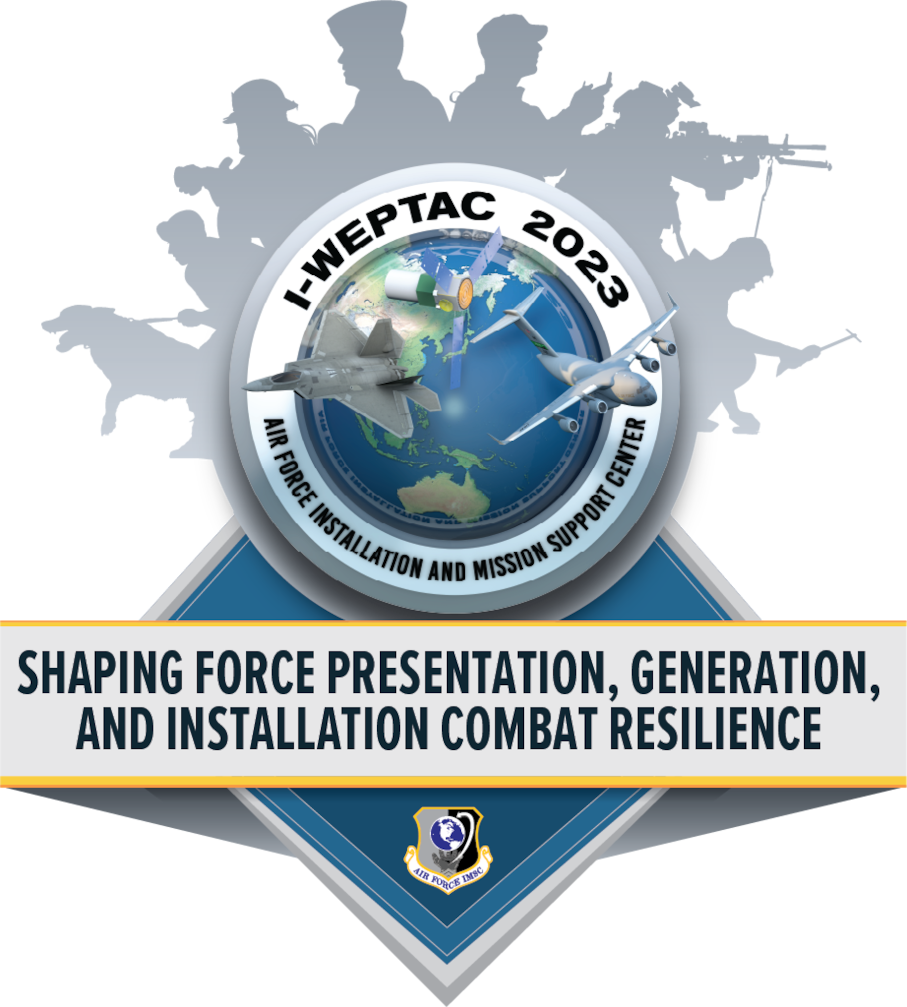 The Air Force Installation and Mission Support Center has announced its 2023 Installation and Mission Support Weapons and Tactics Conference topics, and four Mission Area Working Groups are well on their way to finding solutions to the Department of the Air Force’s biggest agile combat support challenges. Held annually, I-WEPTAC examines fundamental installation and mission support challenges to identify deficiencies, shortfalls and developmental gaps that limit DAF’s ability to execute and operate efficiently. Focused on Shaping Force Presentation, Generation and Installation Combat Resilience, this year’s topic out-briefs take place Oct. 4. (U.S. Air Force graphic by Greg Hand).