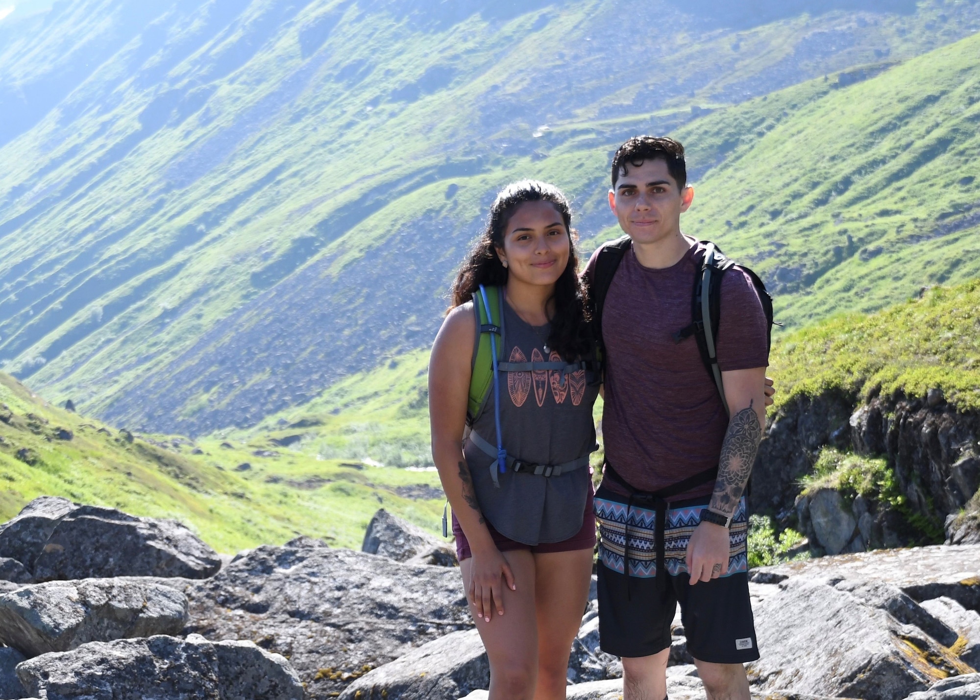 Tech. Sgt. Melecio Berg poses with his wife Helen at Reed Lakes Trail in the Talkeetna Mountains of Alaska. Berg works for the 388th Fighter Wing's 34th Fighter Generation Squadron and is this week's Hispanic Heritage Observance Month's spotlight.