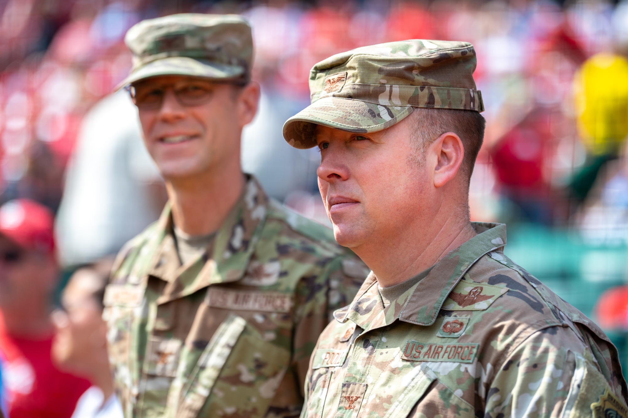 Scott Airmen during First Responders Appreciation Day at Busch Stadium