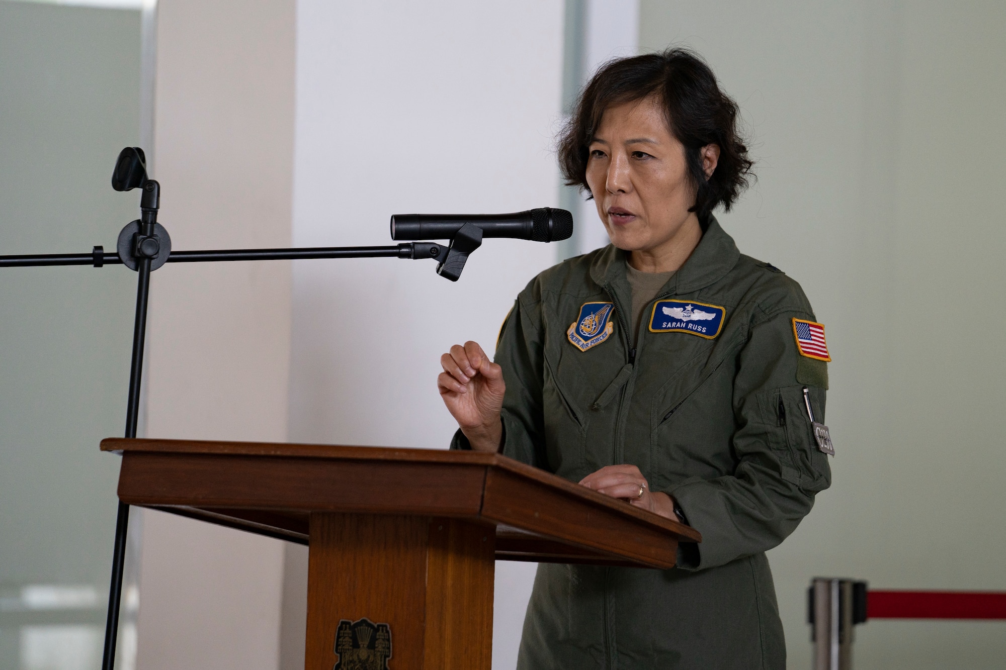 Photo of U.S. Air Force officer speaking