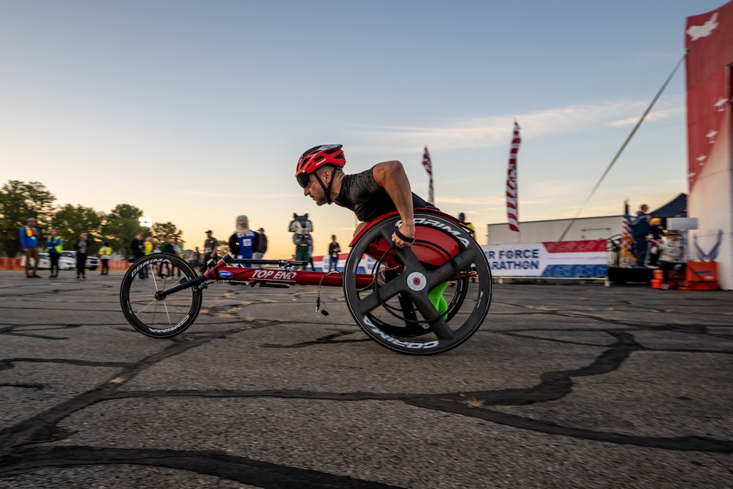 McCrabb participates in the men's wheeled push-rim marathon category