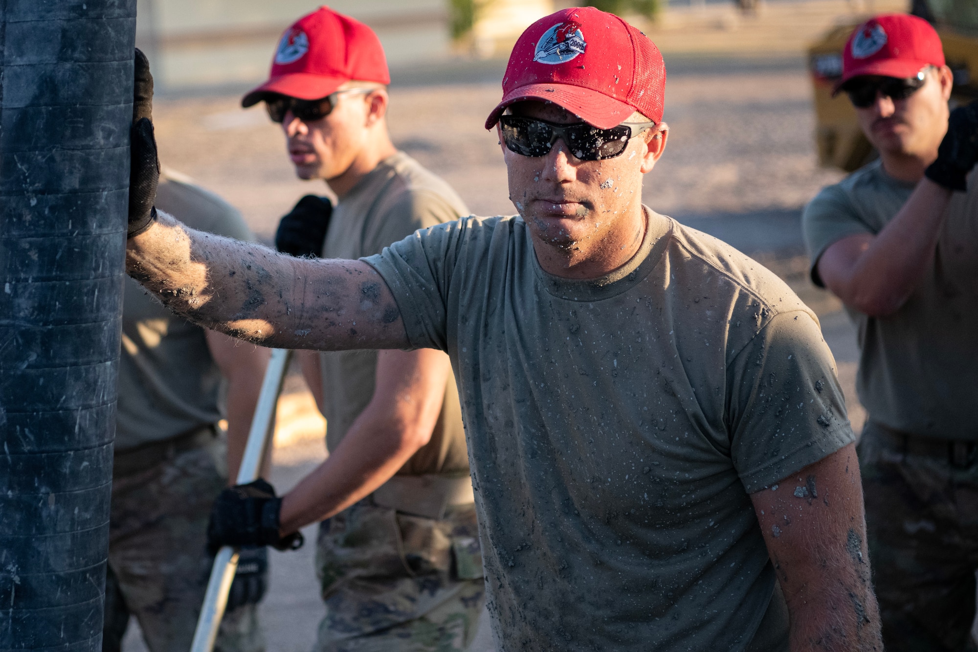 Airmen from the 200th Rapid Engineer Deployable Heavy Operational Repair Squadron Engineer (RED HORSE) from the Ohio Air National Guard, complete various construction projects while performing annual training, July 30, 2023, at Moron AB, Spain.