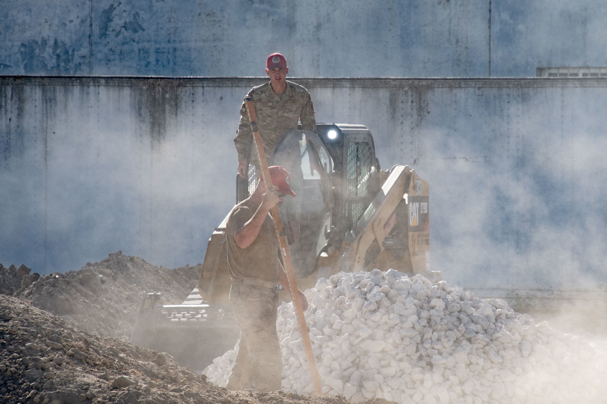 Airmen from the 200th Rapid Engineer Deployable Heavy Operational Repair Squadron Engineer (RED HORSE) from the Ohio Air National Guard, complete various construction projects while performing annual training, July 30, 2023, at Moron AB, Spain.