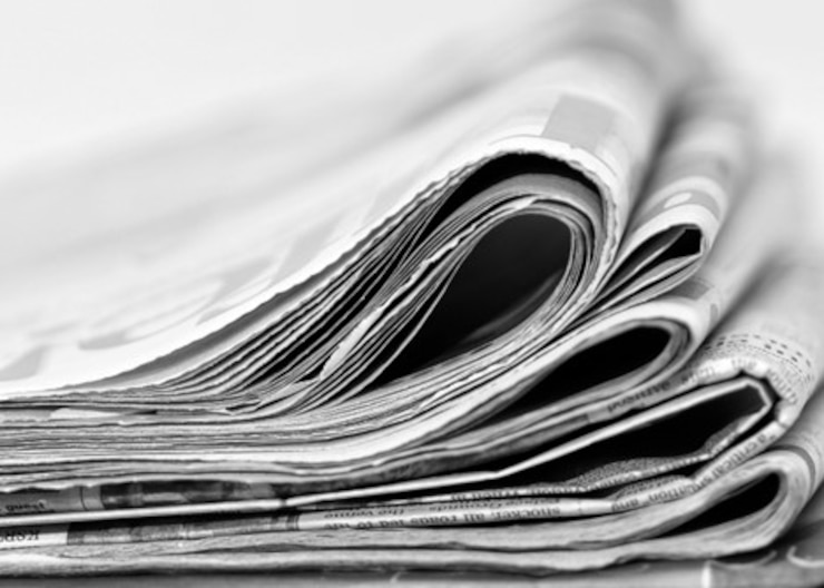 Newspapers in a pile