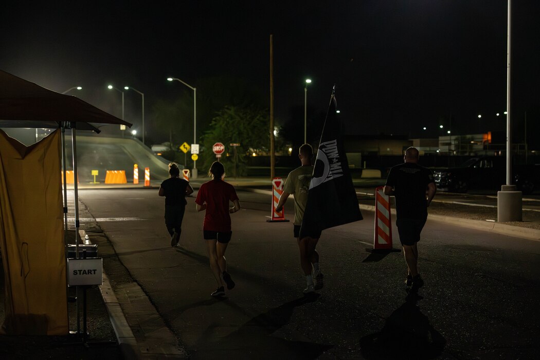 U.S. Air Force Airmen assigned to the 56th Fighter Wing participate in the 24-hour POW/MIA vigil, Sept. 14, 2023, at Luke Air Force Base, Arizona.