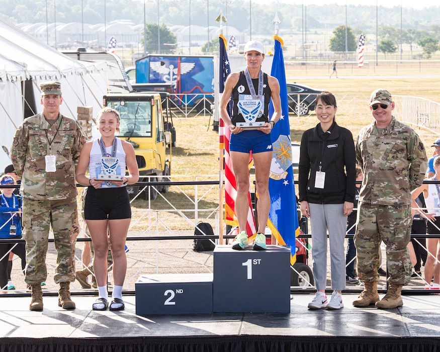 Air Force Marathon race podium