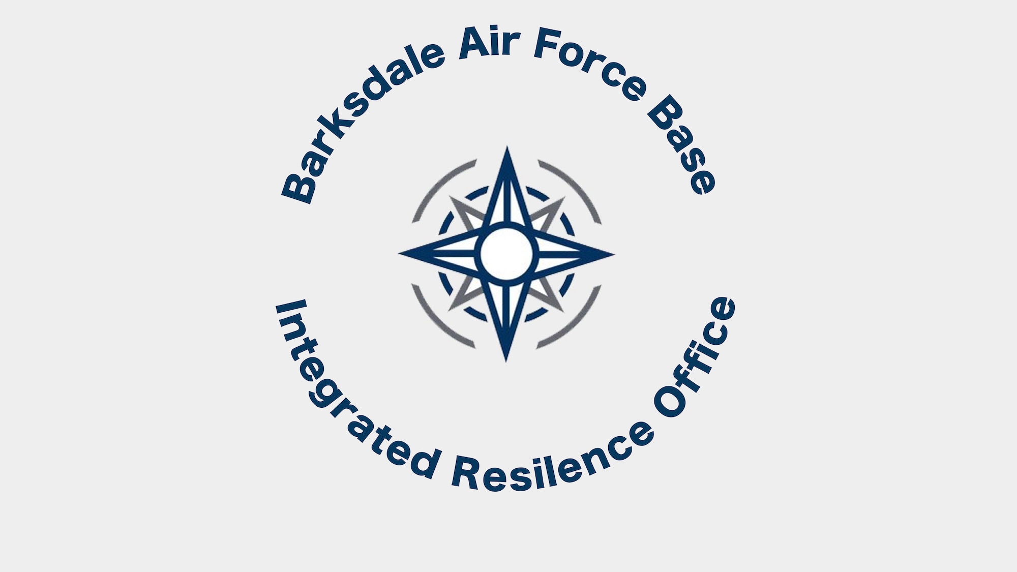Compass with words surrounding saying Barksdale Air Force Base Integrated Resilience Office