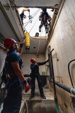 Firefighters train at Naval Support Activity Souda Bay.