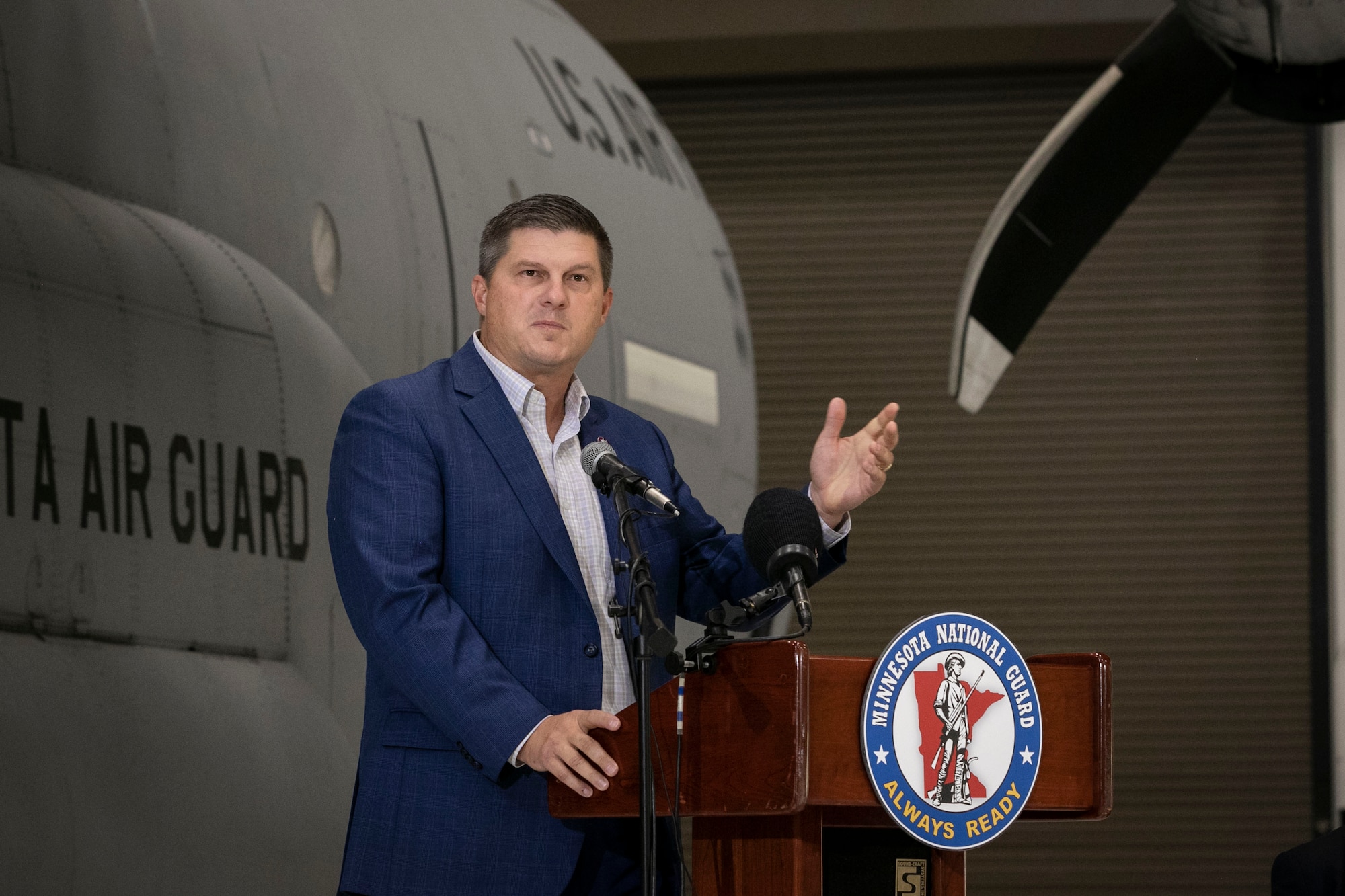 Minnesota National Guard’s 133rd Airlift Wing announced their selection to receive eight, new C-130J Super Hercules aircraft as part of the Air National Guard’s C-130J Recapitalization and Basing program during a press conference at the 133rd Airlift Wing base in St. Paul, Minn., Sept. 15, 2023.