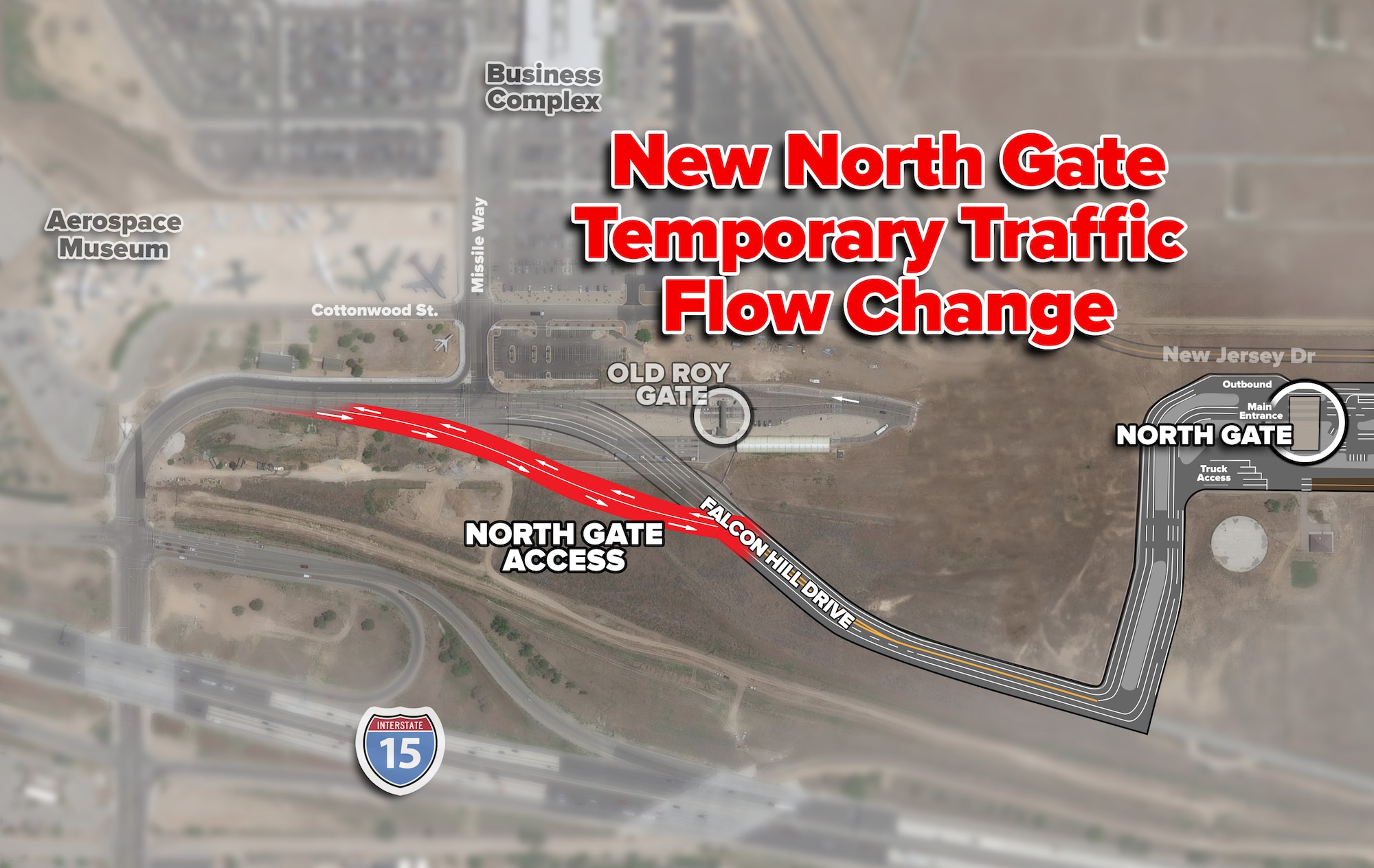 A map of the traffic pattern at Hill new North Gate