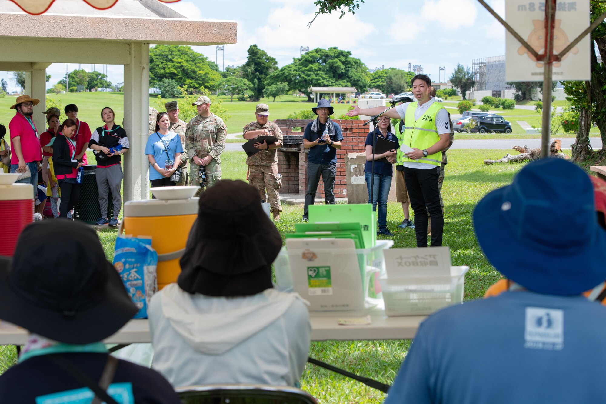 A speaker gives his remarks.
