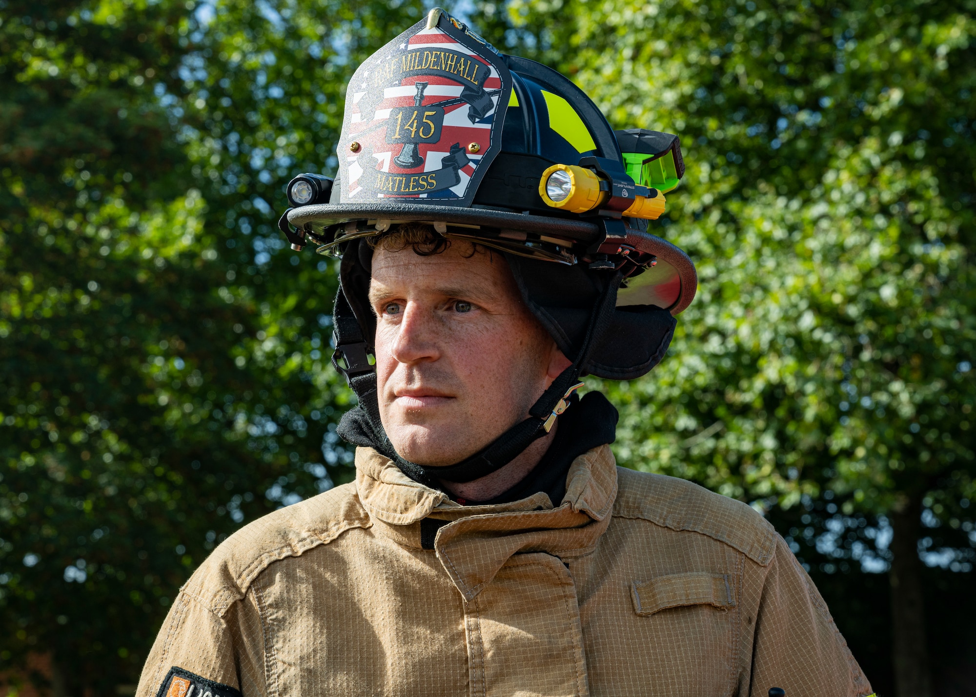 The exercise allowed 100th CES firefighters to use their expertise to perform a vehicle extraction where simulated mannequins are trapped in a wrecked vehicle.