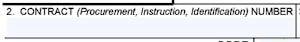 Box 2 of the Award/Contract (SF26 Form) for Contract (Procurement, Instruction, Identification) Number
