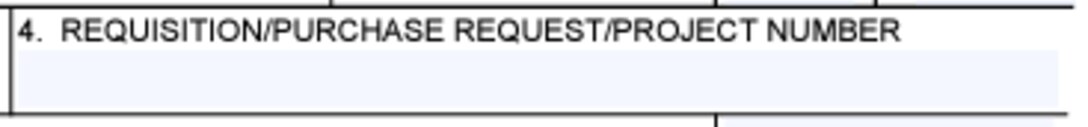 Box 4 of the Award/Contract (SF26 Form) for Requisition/Purchase Request/Project Number
