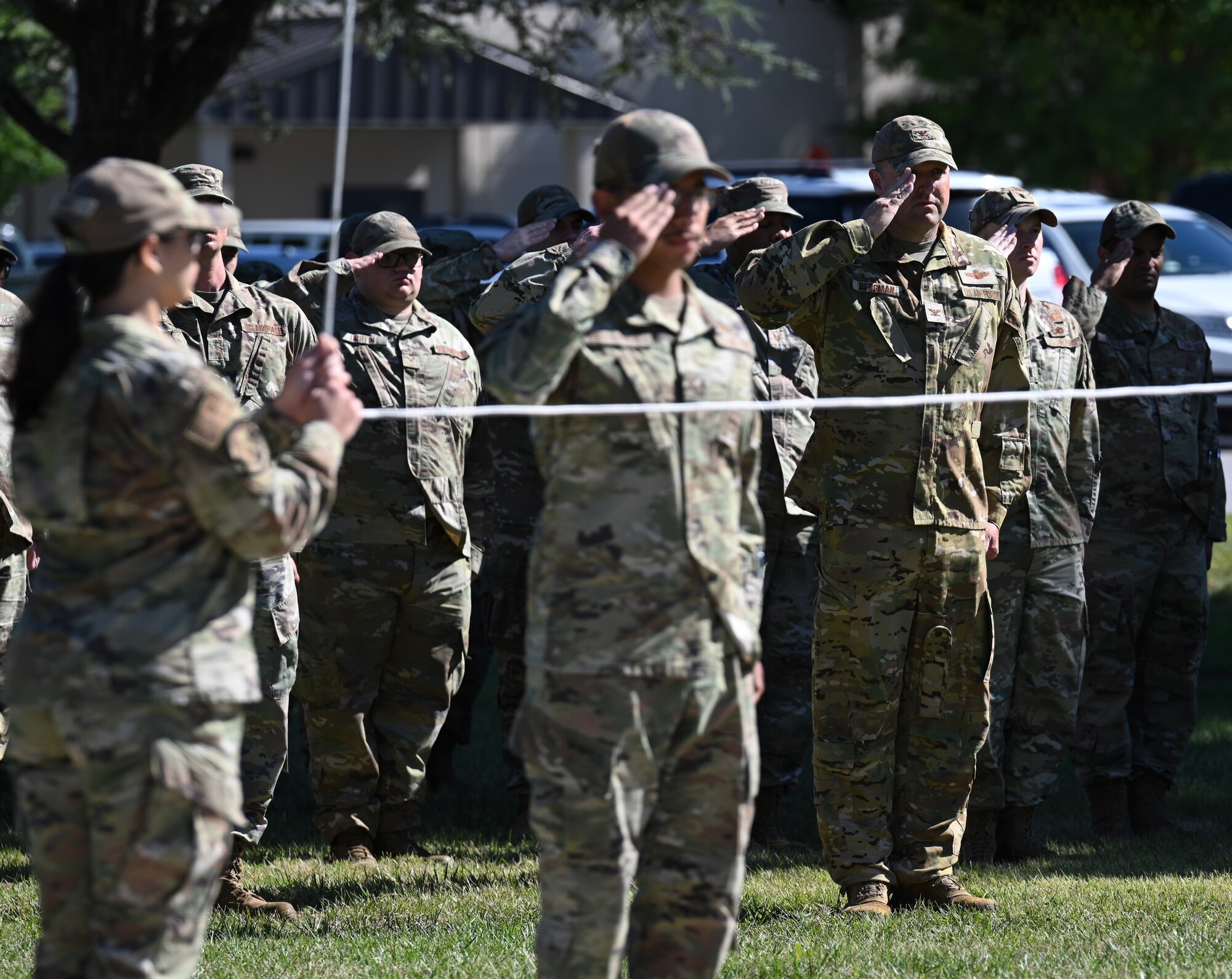 Col. Bergman salutes