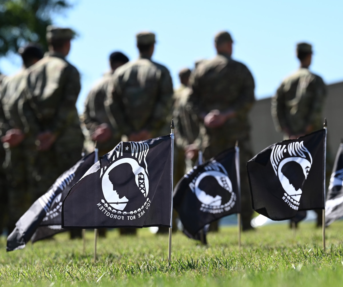 Airmen stand in formation